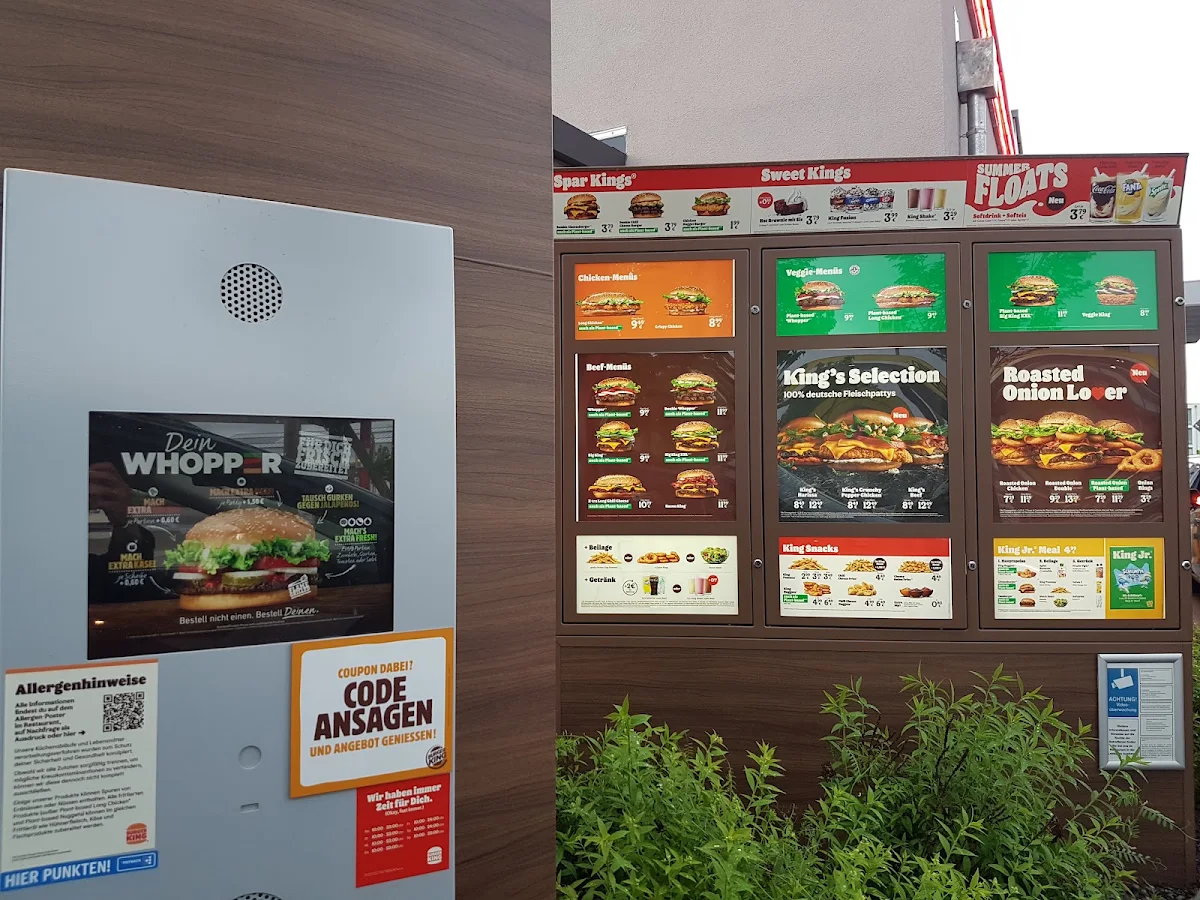 Speisekarte, Burger King Ingolstadt