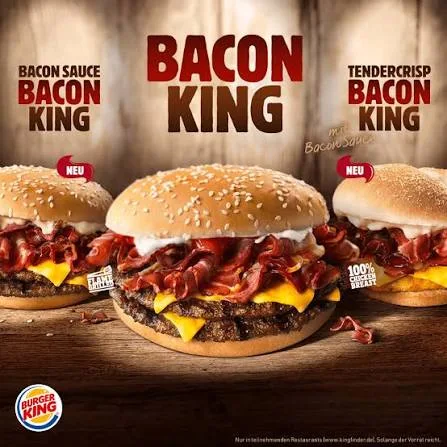 Speisekarte, Burger King Ingolstadt