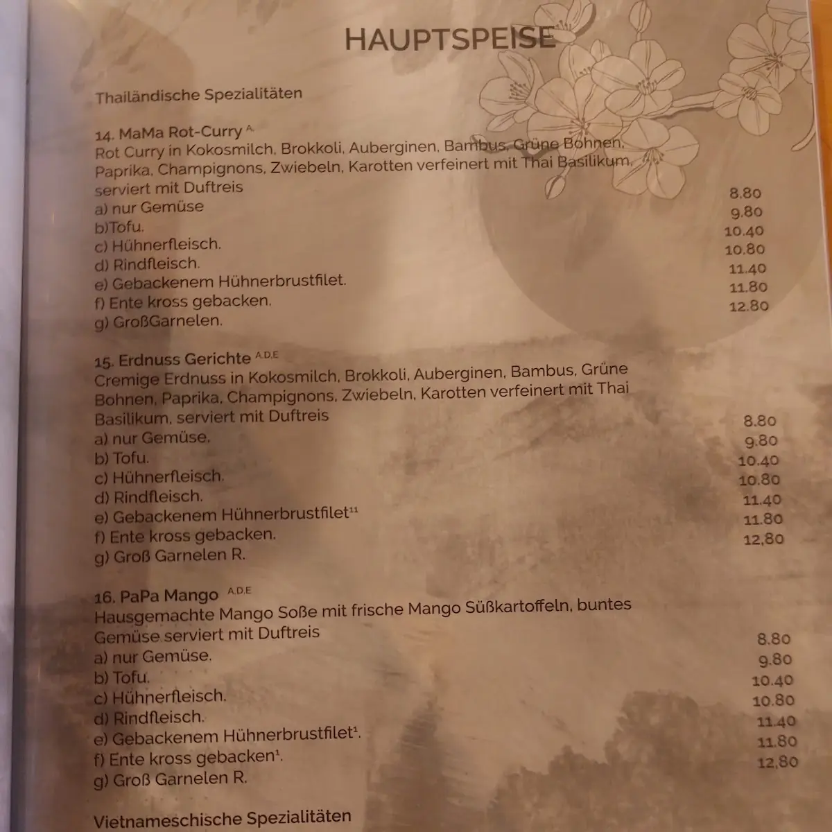 Speisekarte, My My Restaurant - Lahnstein