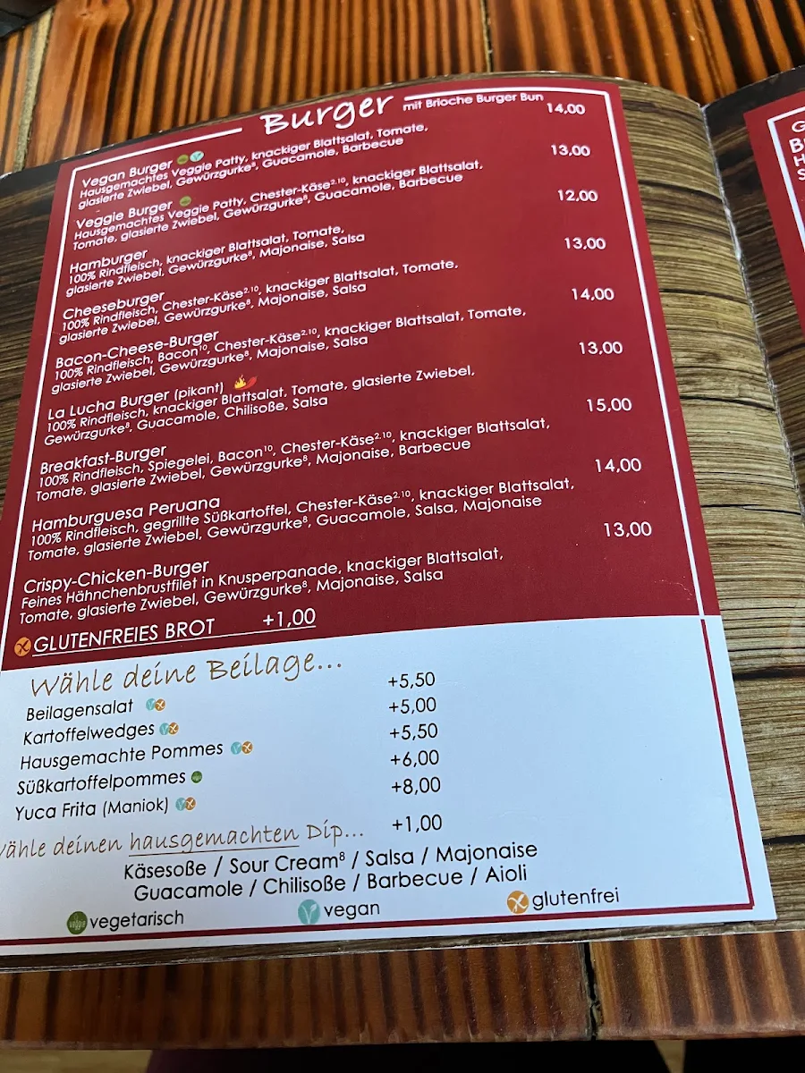 Speisekarte, LaLucha