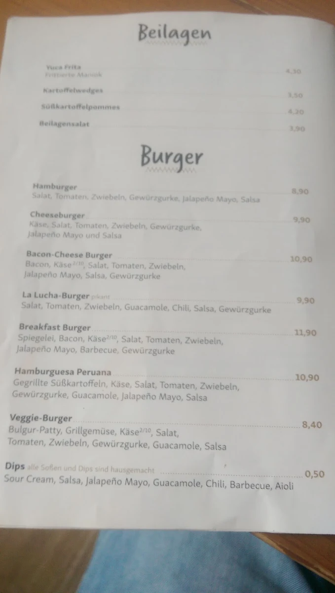Speisekarte, LaLucha