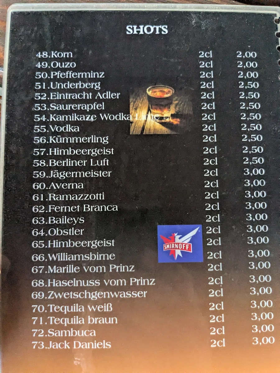 Speisekarte, Pilsstube Zur Traube