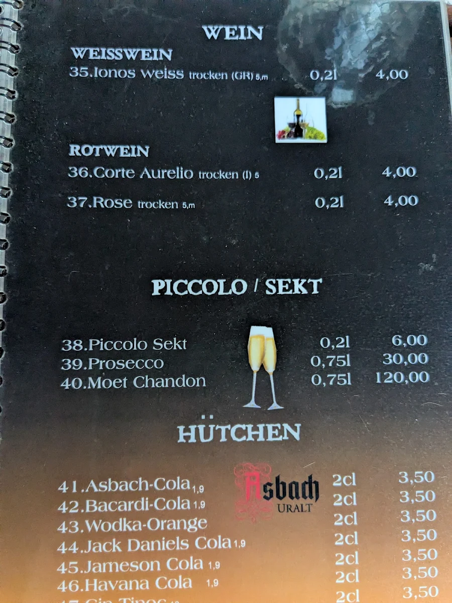 Speisekarte, Pilsstube Zur Traube