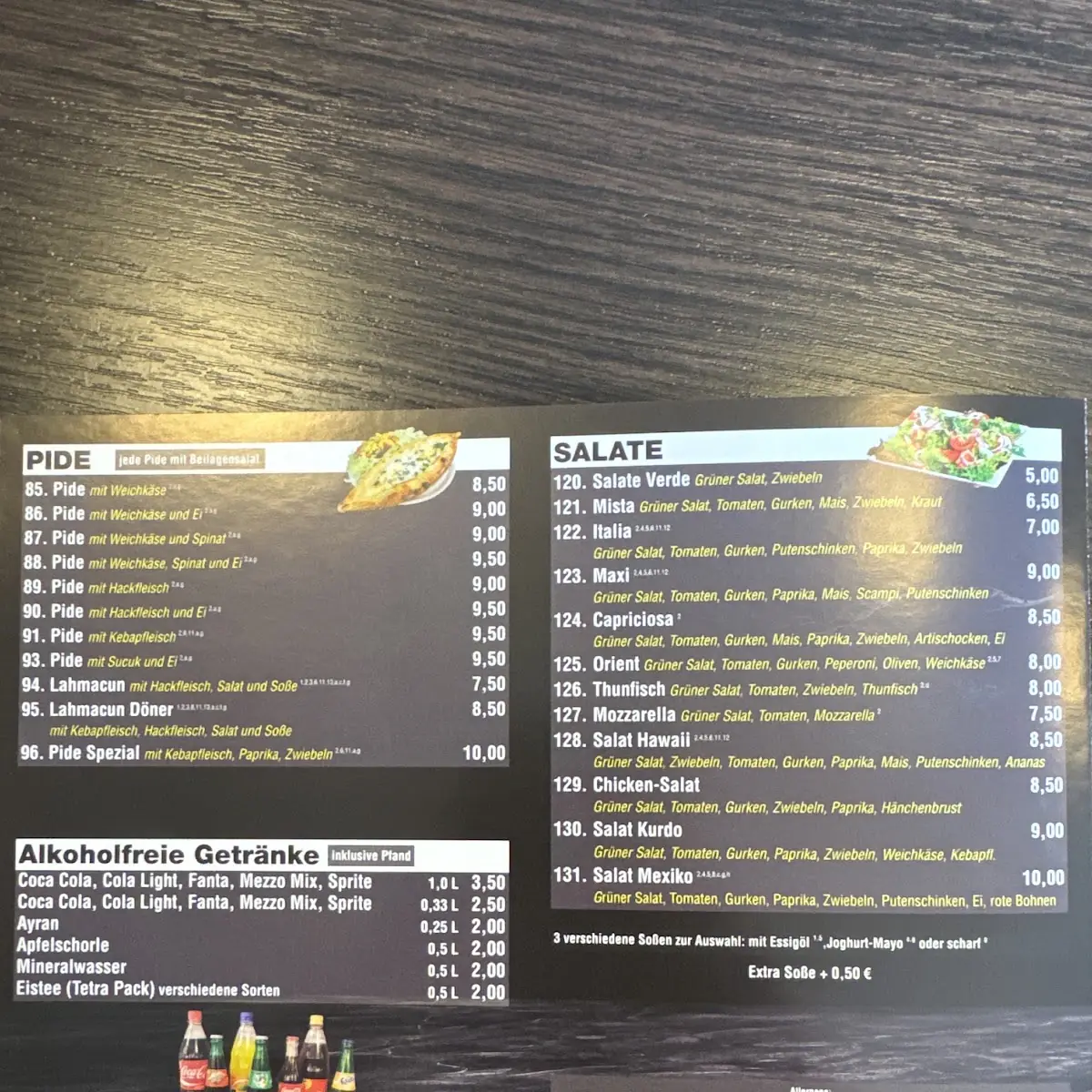 Speisekarte, Maxi Döner