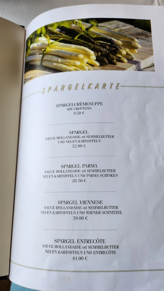 Speisekarte, Wannseeterrassen Berlin