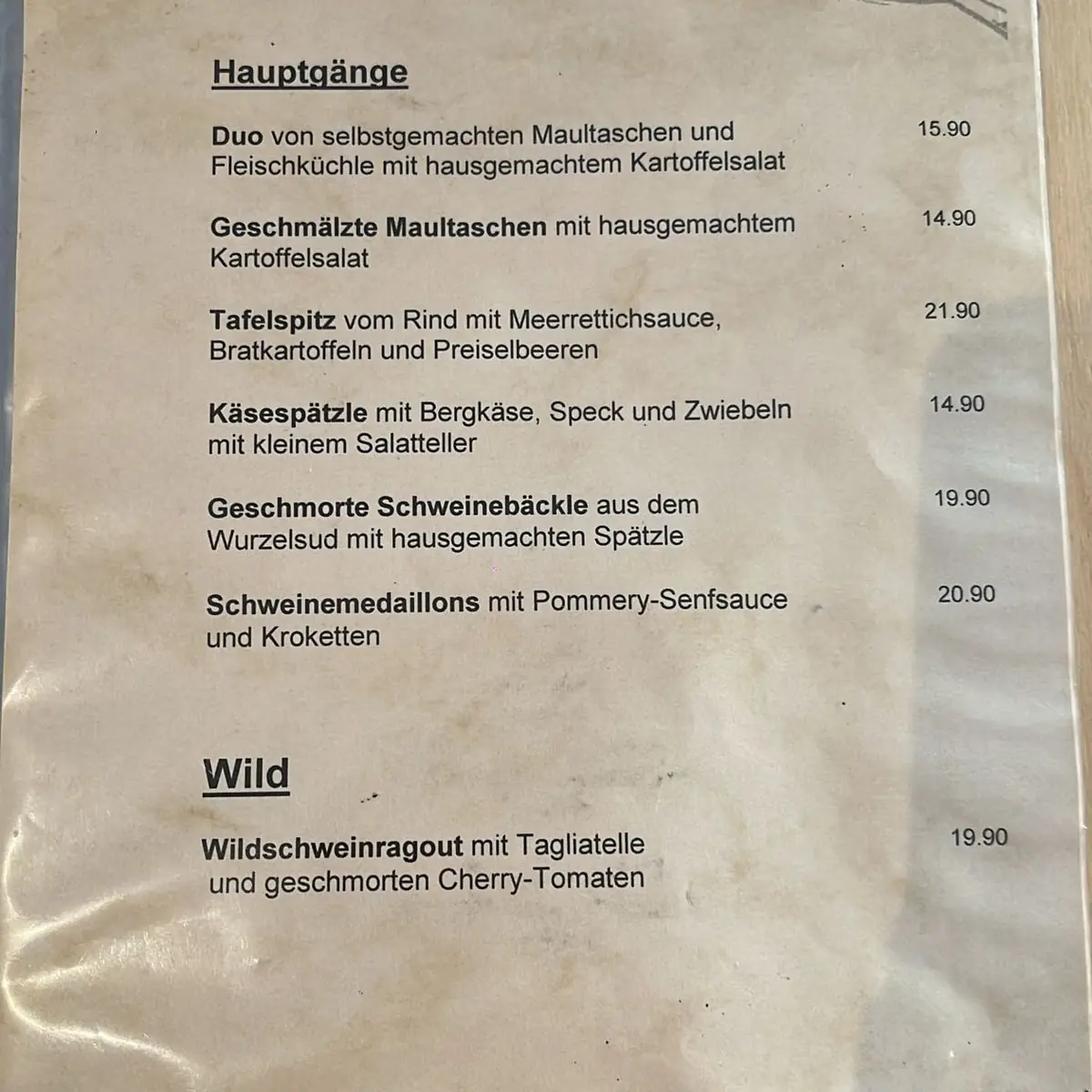 Speisekarte, Rostbraterei - TSV Korntal Vereinsgaststätte