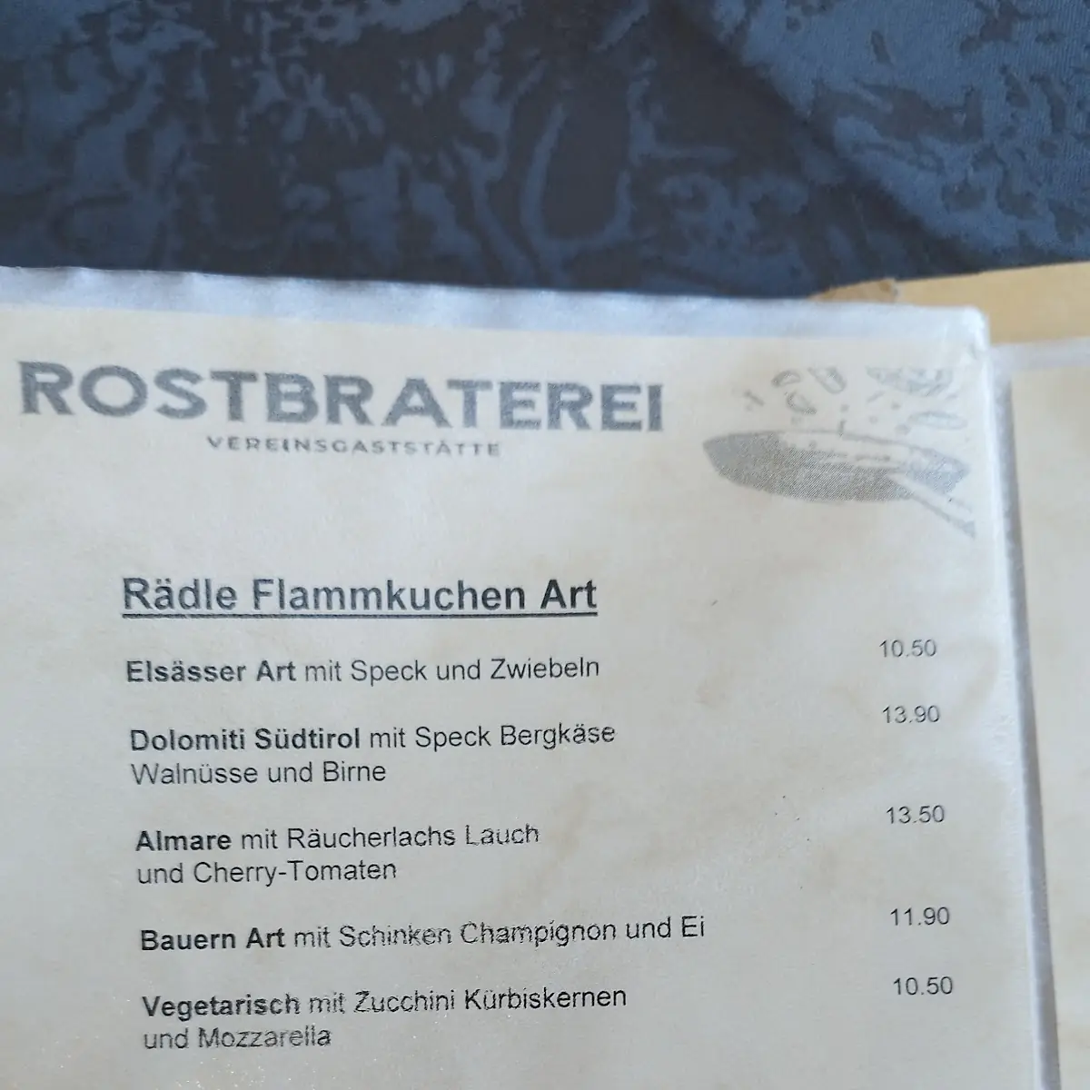 Speisekarte, Rostbraterei - TSV Korntal Vereinsgaststätte