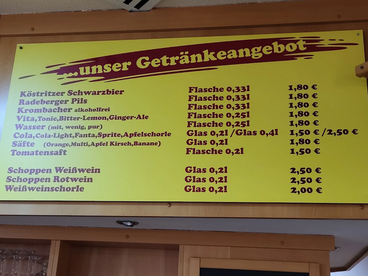 Speisekarte, Grillrestaurant Thomas Schmidt