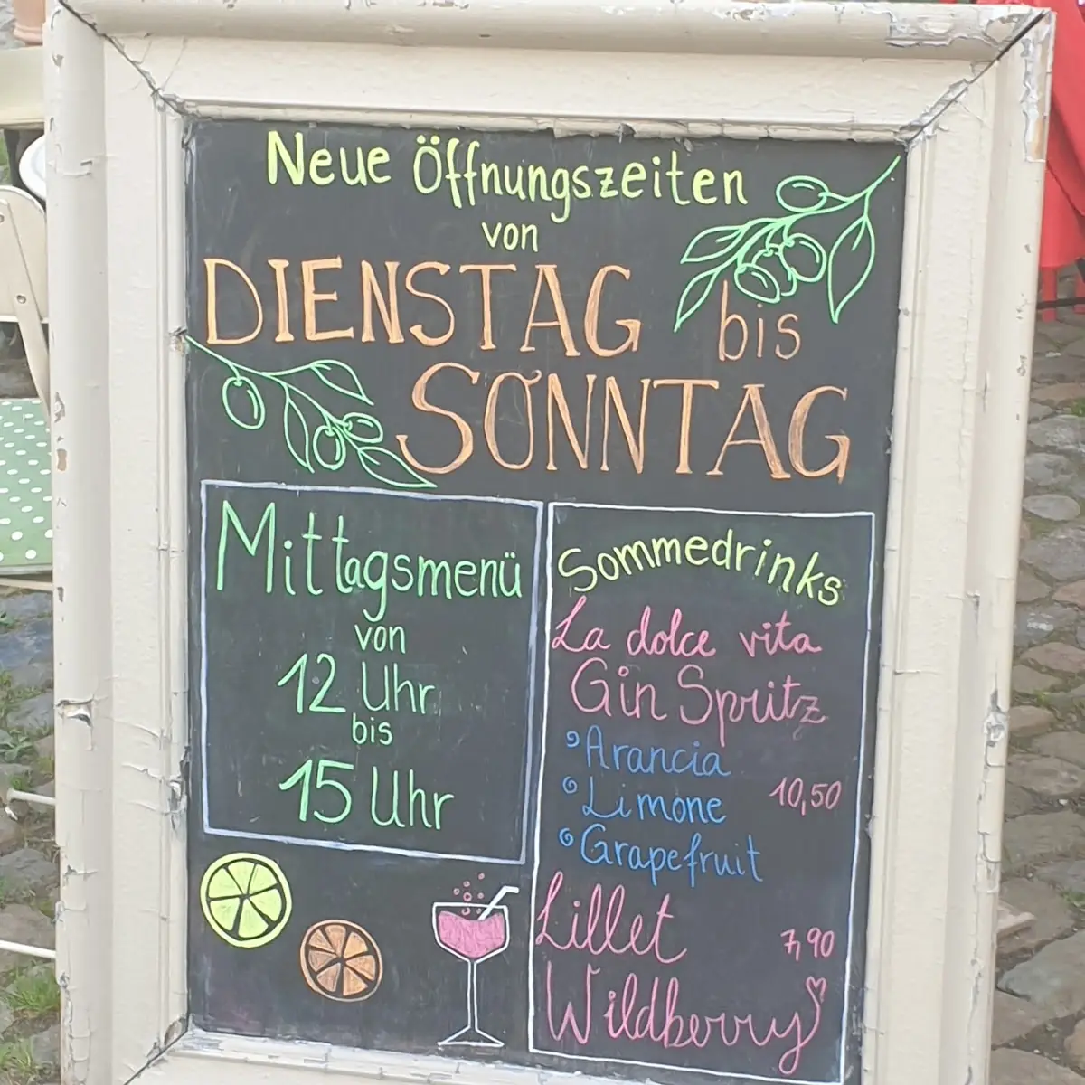 Speisekarte, mediterrane Leidenschaft