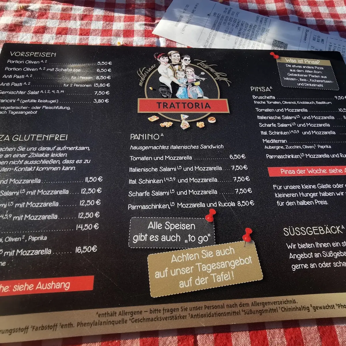 Speisekarte, mediterrane Leidenschaft