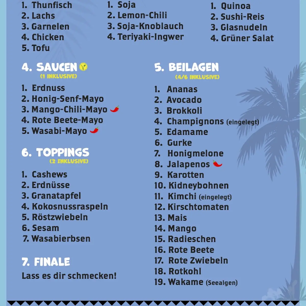 Speisekarte, Moku Poké