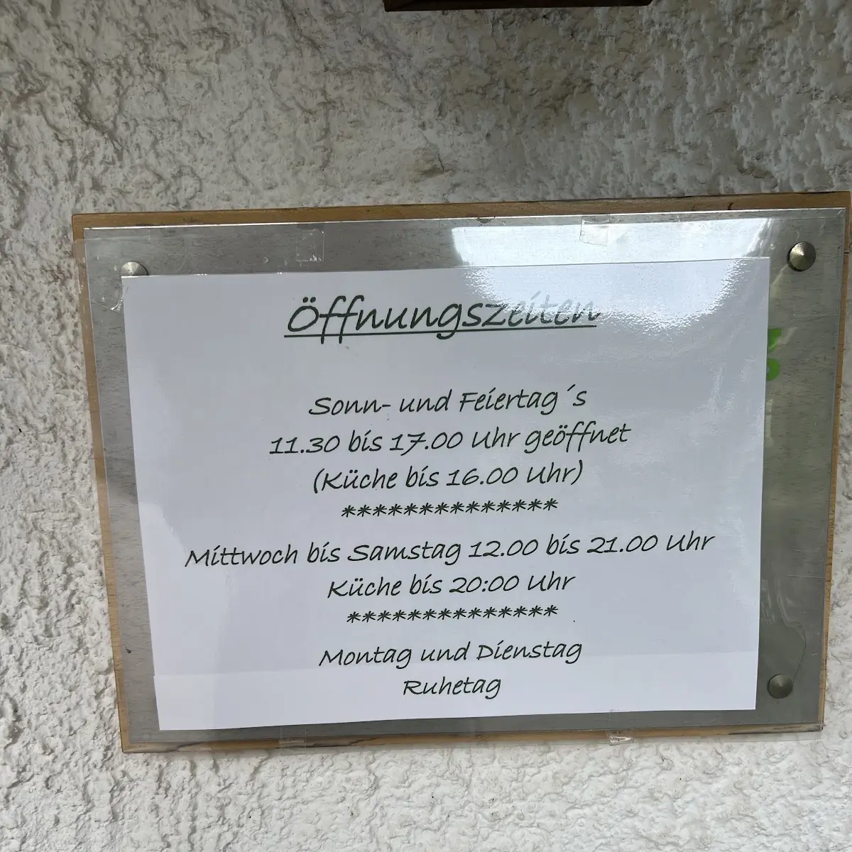 Speisekarte, Waldmichelbacher Hof