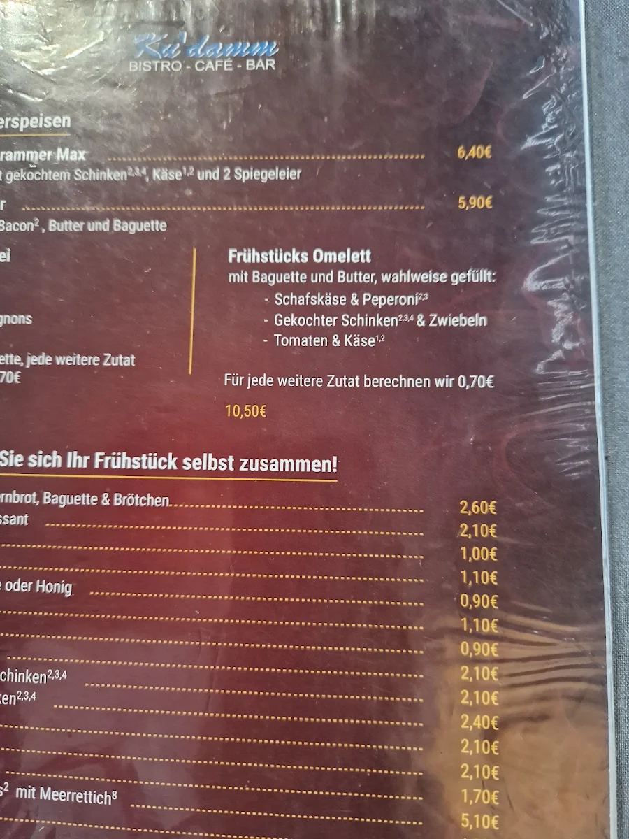 Speisekarte, Ku’damm