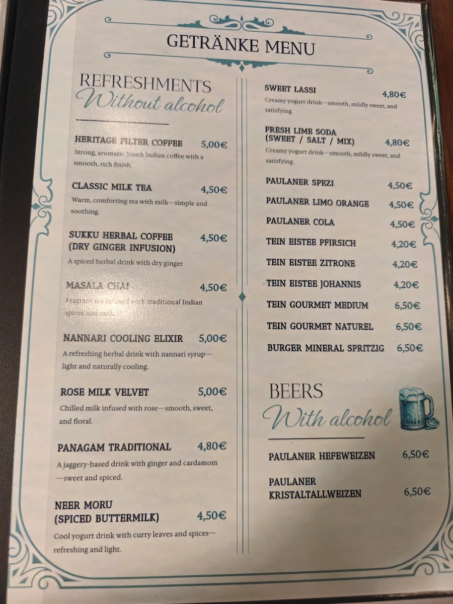 Speisekarte, Masalo