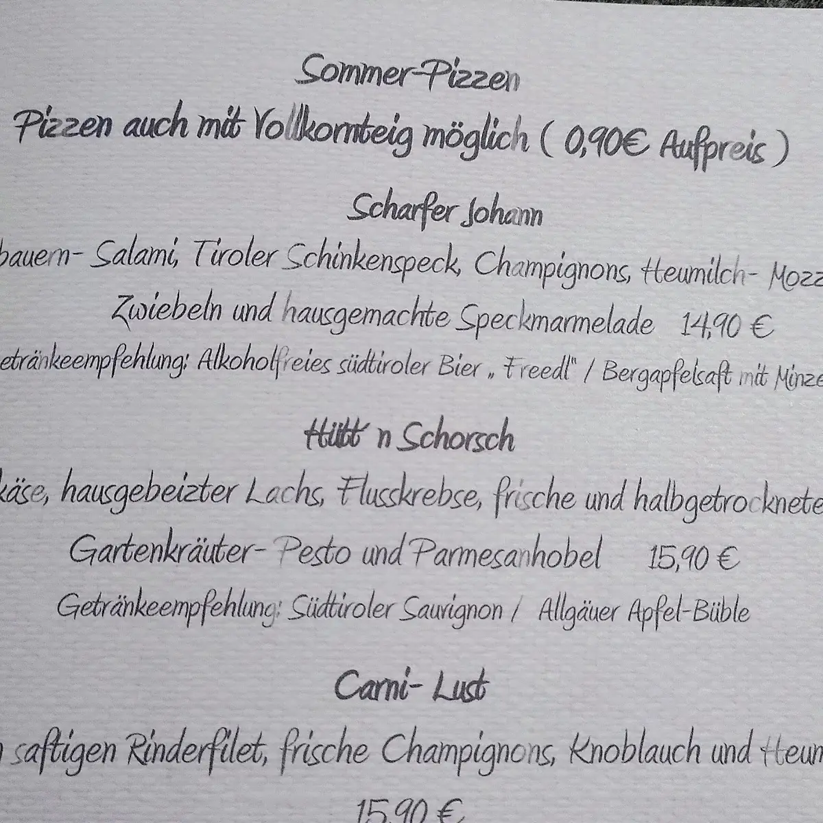 Speisekarte photo 2