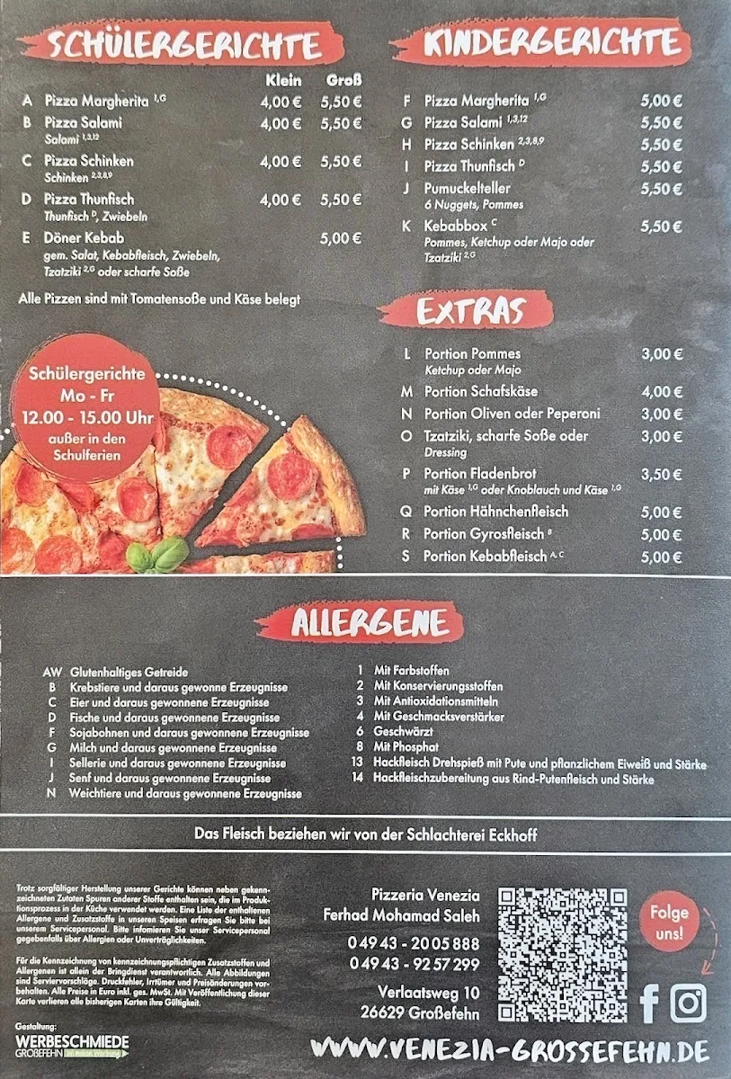 Speisekarte, Venezia