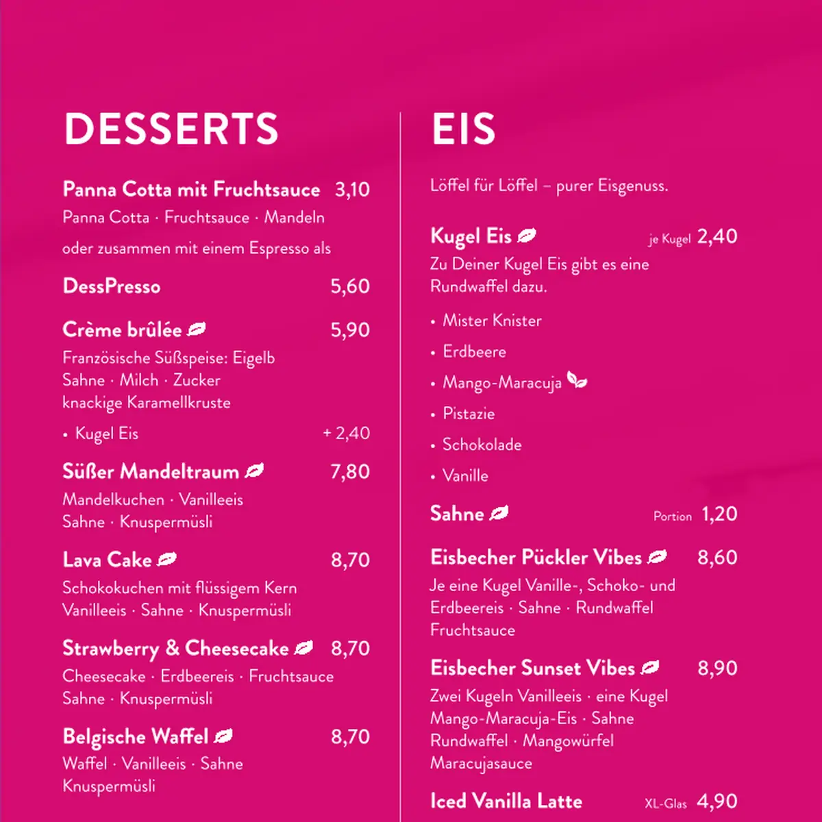 Speisekarte, Cafe Del Sol Bremen II/Osterholz
