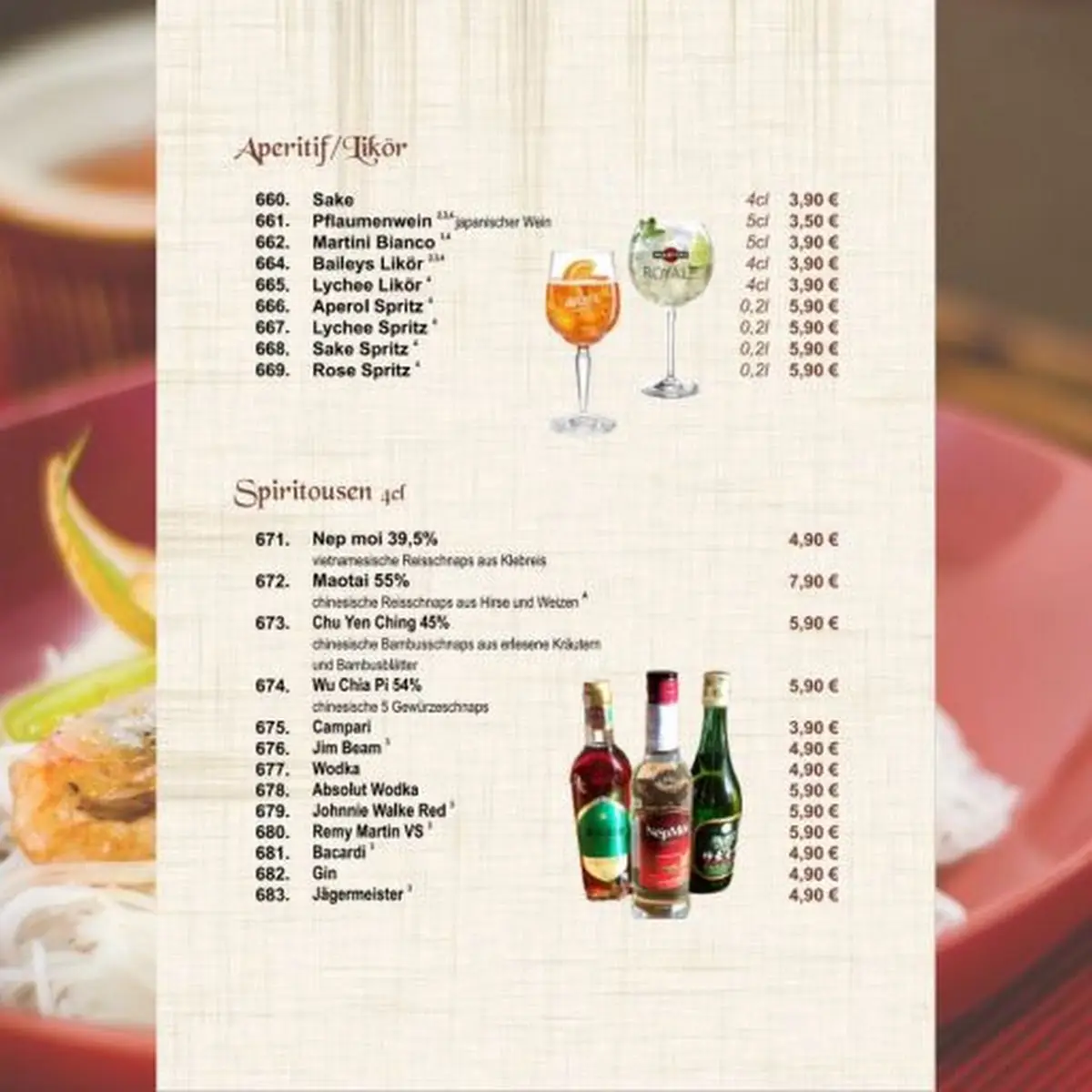 Speisekarte, Hoi An - Vietnam und Asia Restaurant