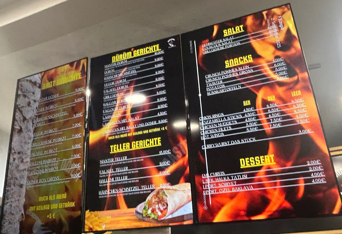 Speisekarte, Master of Döner