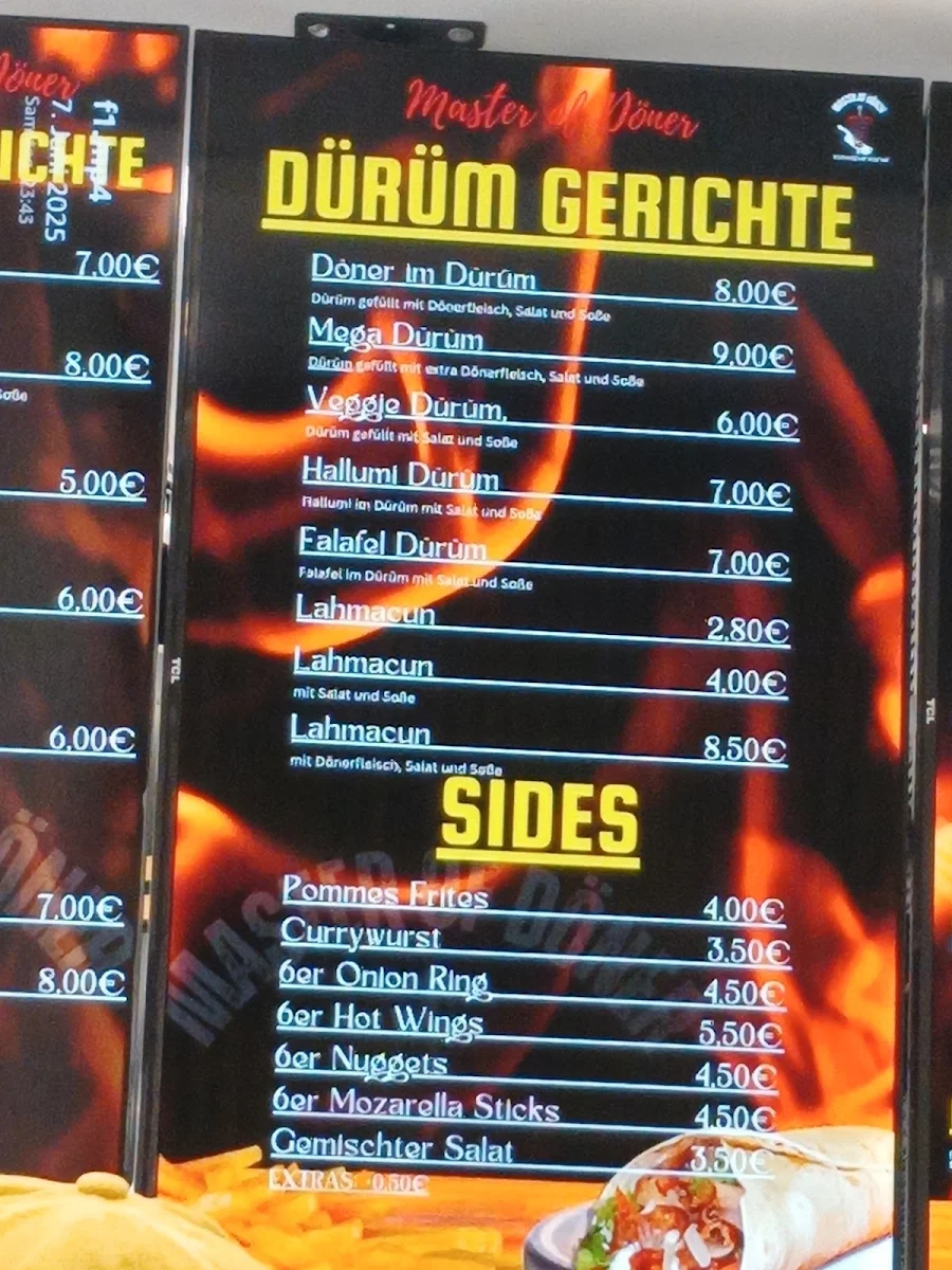 Speisekarte, Master of Döner