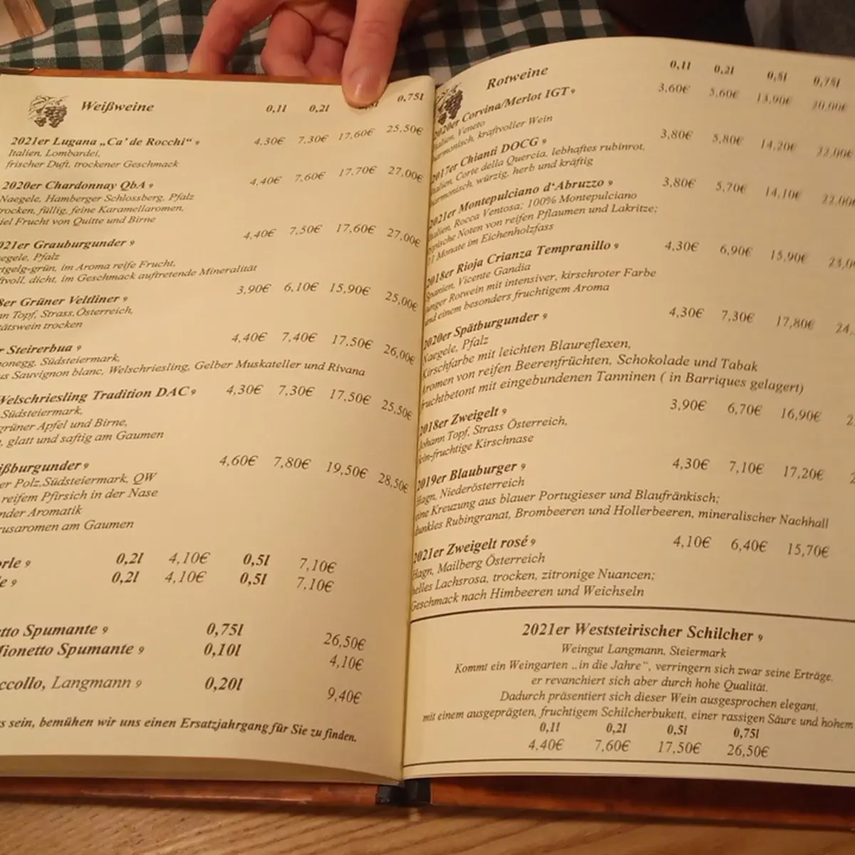 Speisekarte, Gasthaus Perlacher Hof