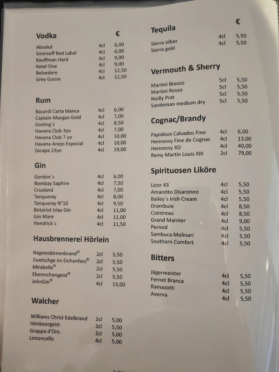 Speisekarte, Franke Brasserie, Lounge & Bar Stuttgart
