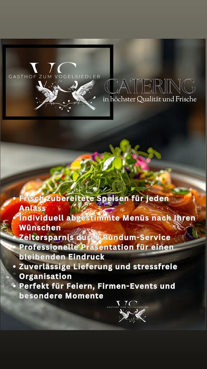 Speisekarte, Gasthof zum Vogelsiedler
