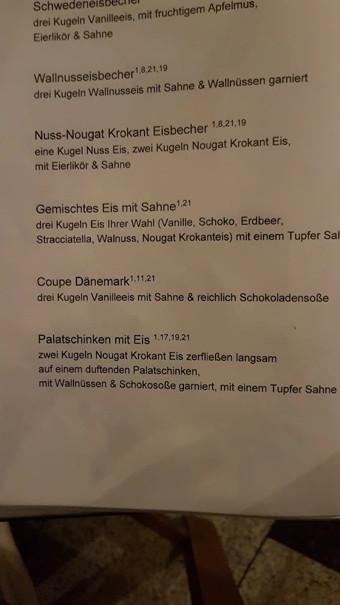 Speisekarte, Gasthof zum Vogelsiedler