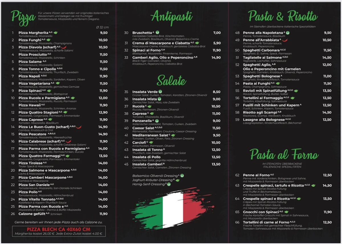 Speisekarte, il Buon Gusto