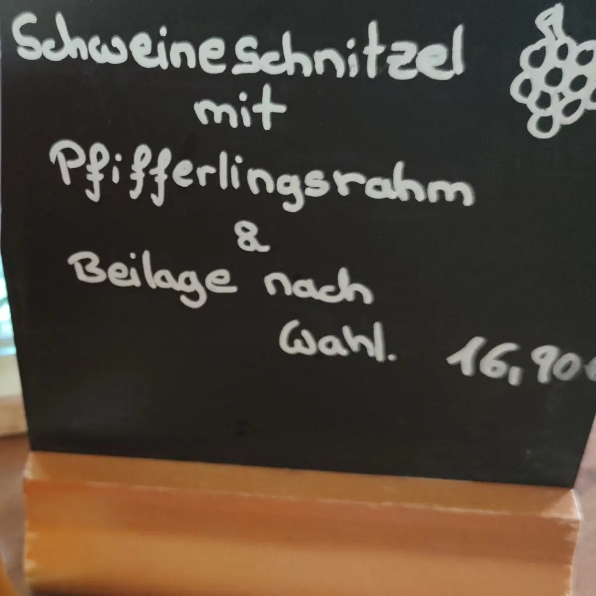 Speisekarte, Gaststätte und Pension "Zur Weintraube"