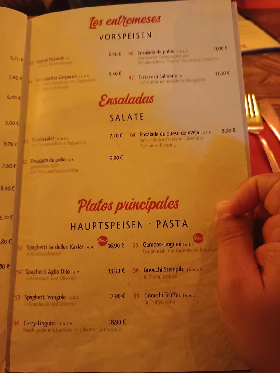 Speisekarte, El Ambiente