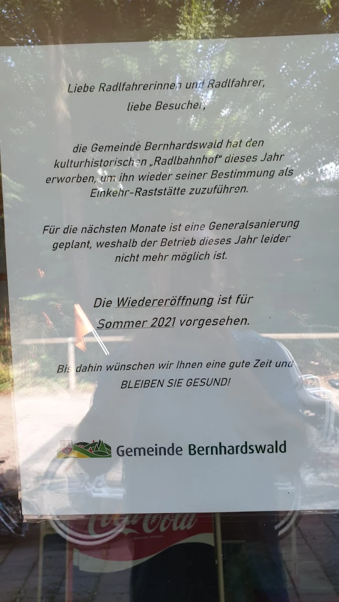 Speisekarte, Radlbahnhof Hauzendorf