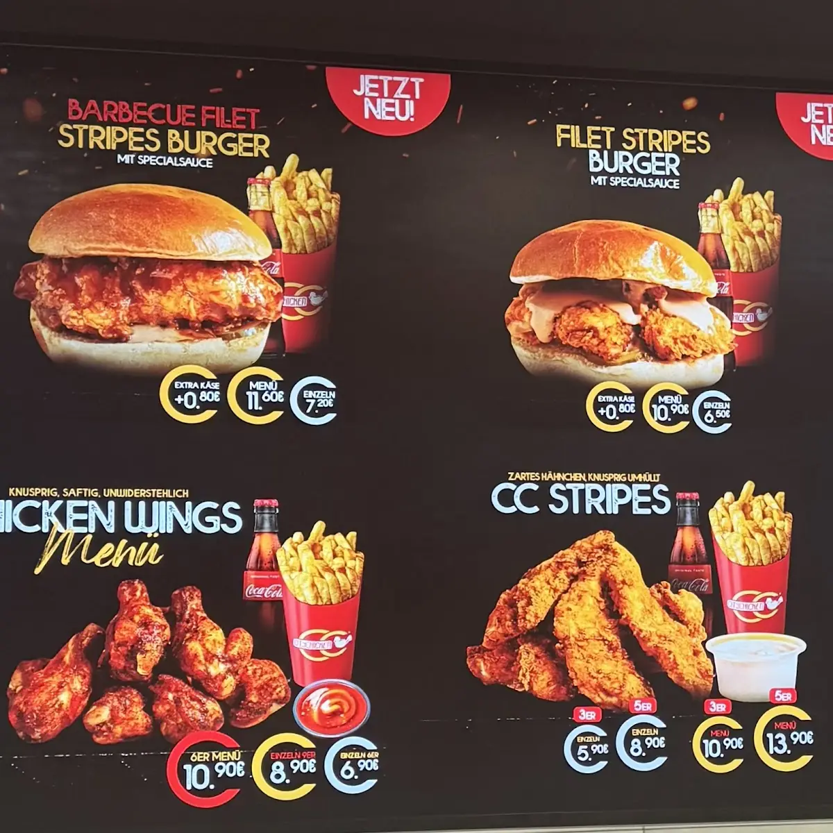 Speisekarte, City Chicken das Original seit 1996
