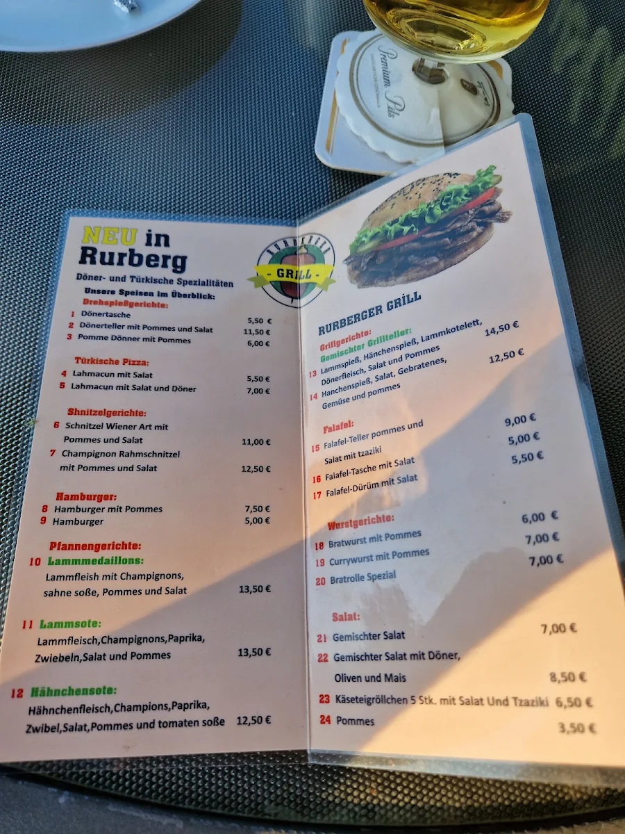Speisekarte, Rurberger Grill