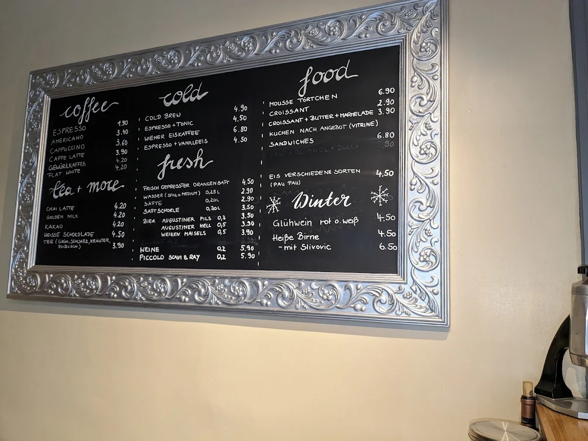 Speisekarte, Cafe Cello