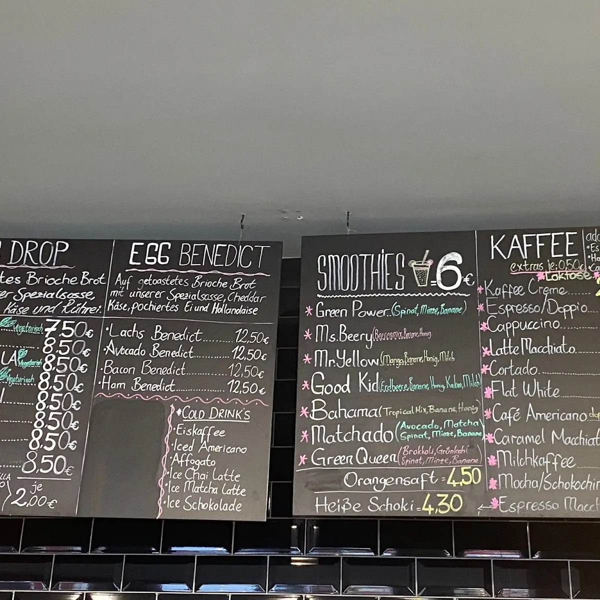 Speisekarte, Coffee Lories