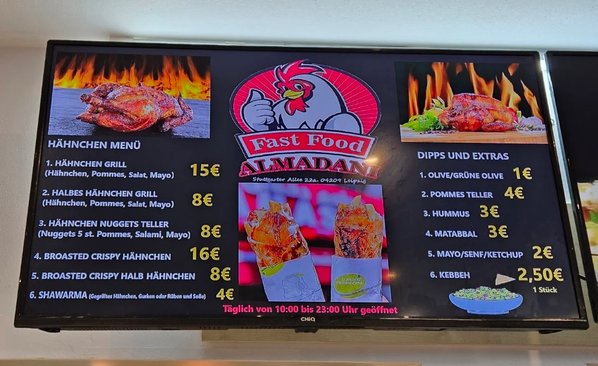 Speisekarte, ALMADANI'S FAST FOOD
