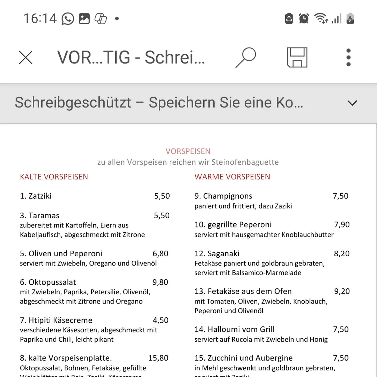 Speisekarte photo 8