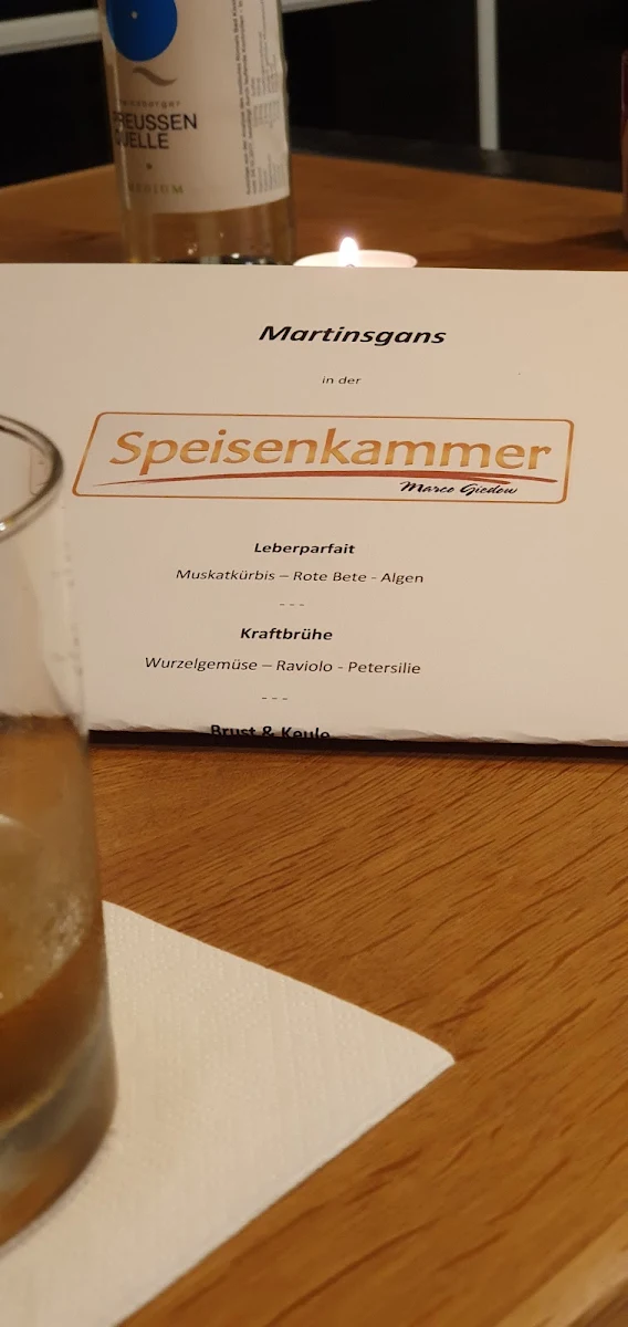 Speisekarte, Speisenkammer Burg