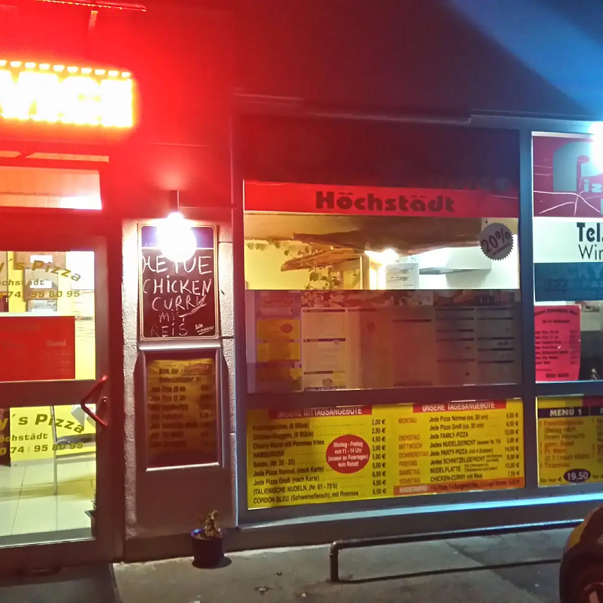 Speisekarte, Luckys Pizzaservice