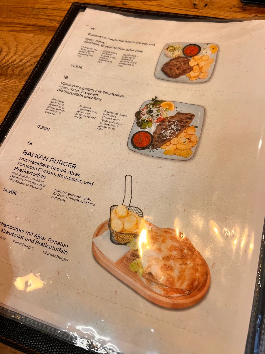 Speisekarte, Balkan Food Frankfurt