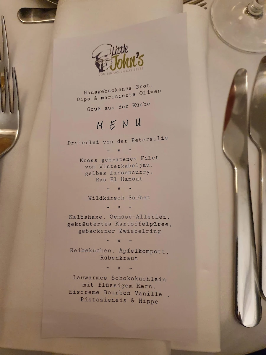 Speisekarte, Little John's