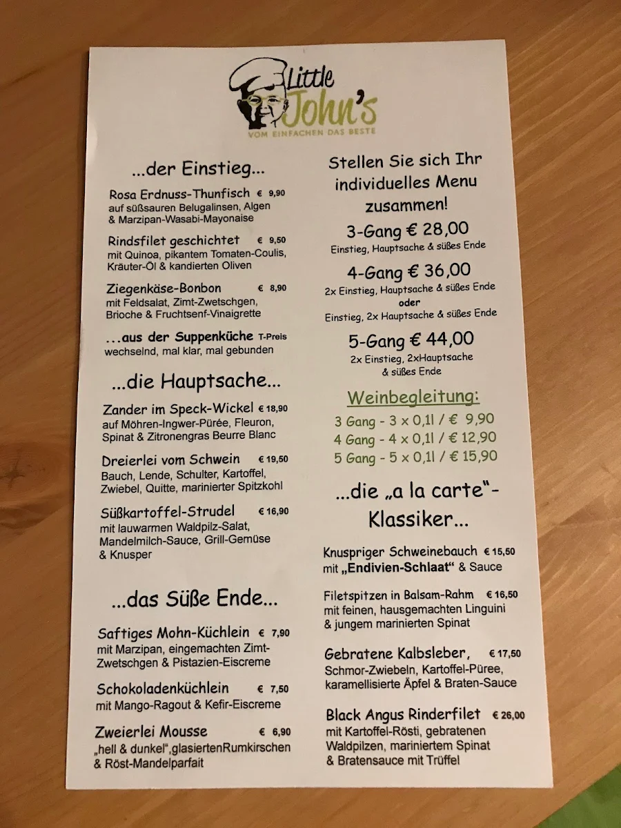 Speisekarte, Little John's