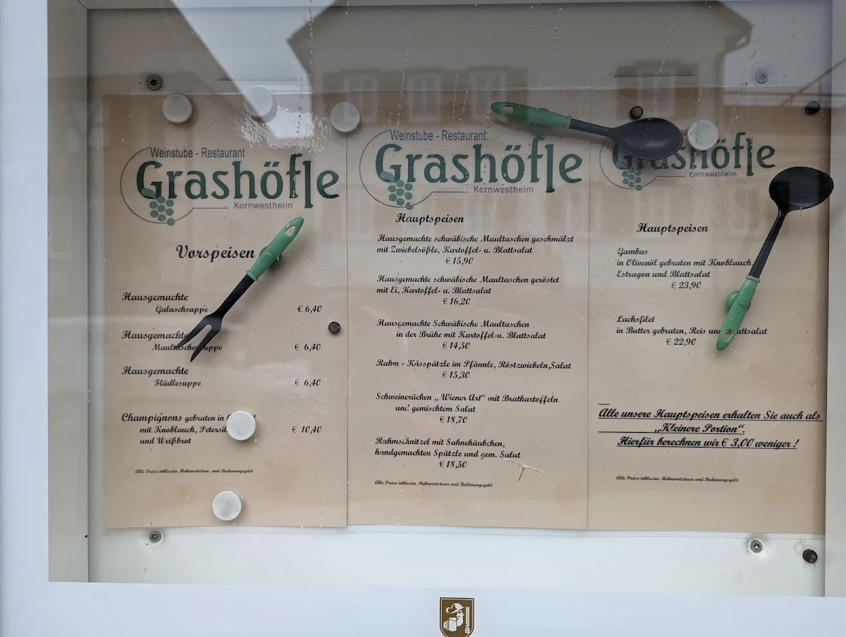 Speisekarte, Weinstube-Grashöfle-Restaurant
