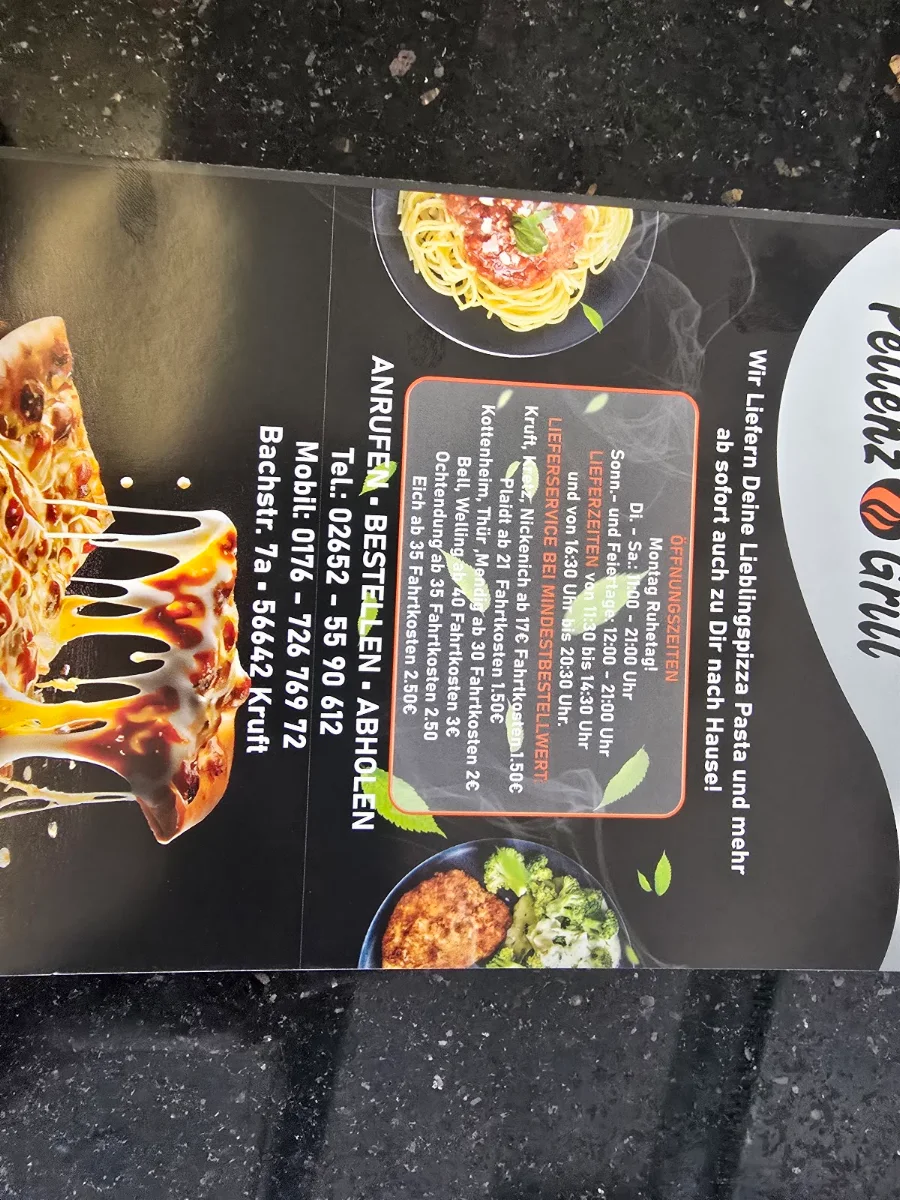 Speisekarte, Pellenz Grill