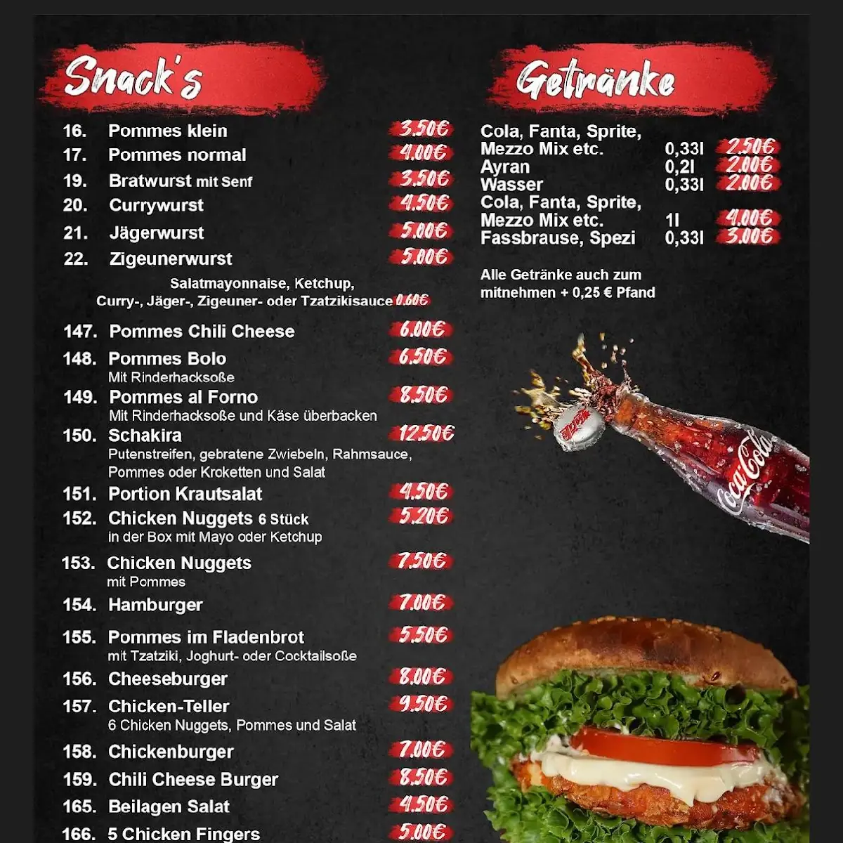 Speisekarte, Firat Pizza