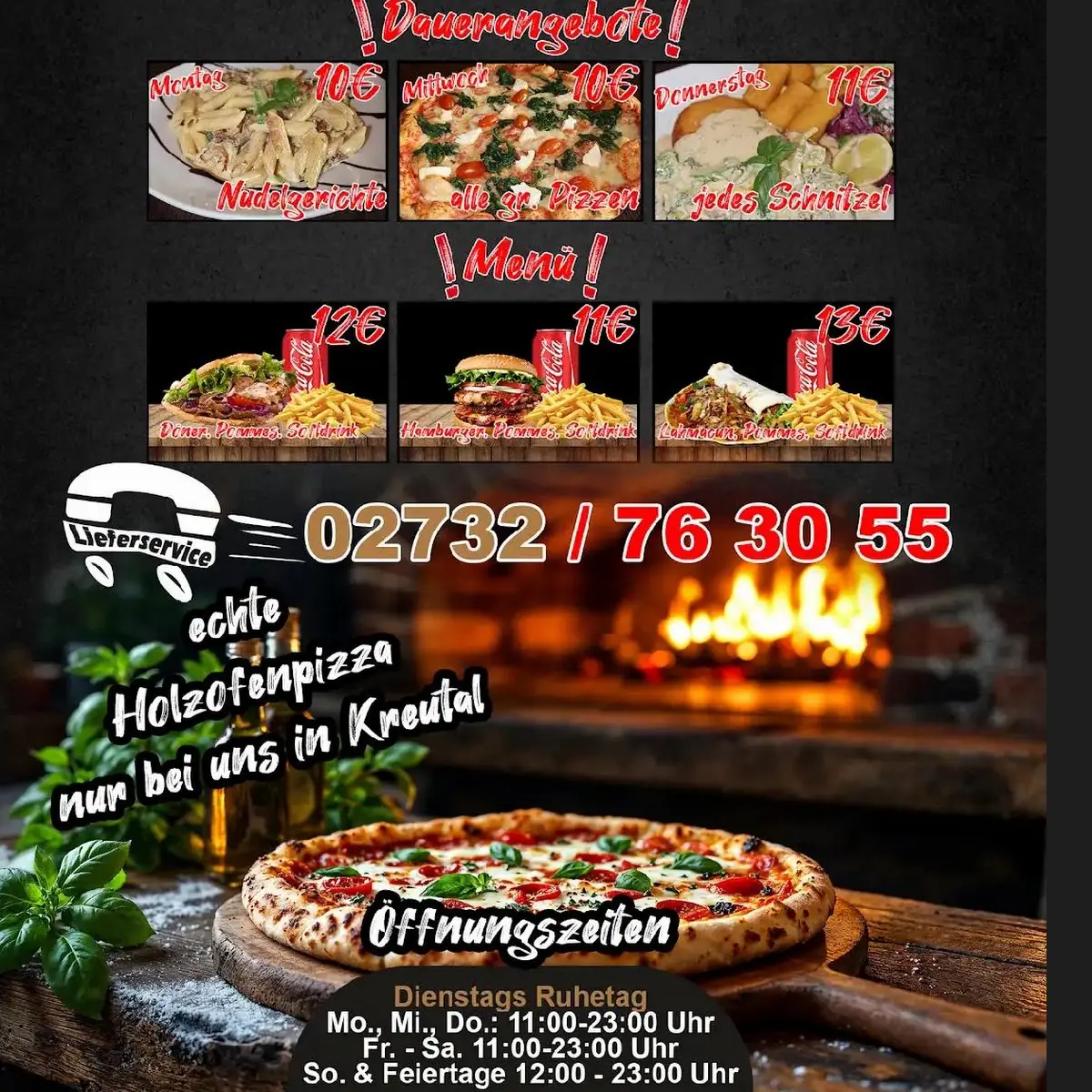 Speisekarte, Firat Pizza