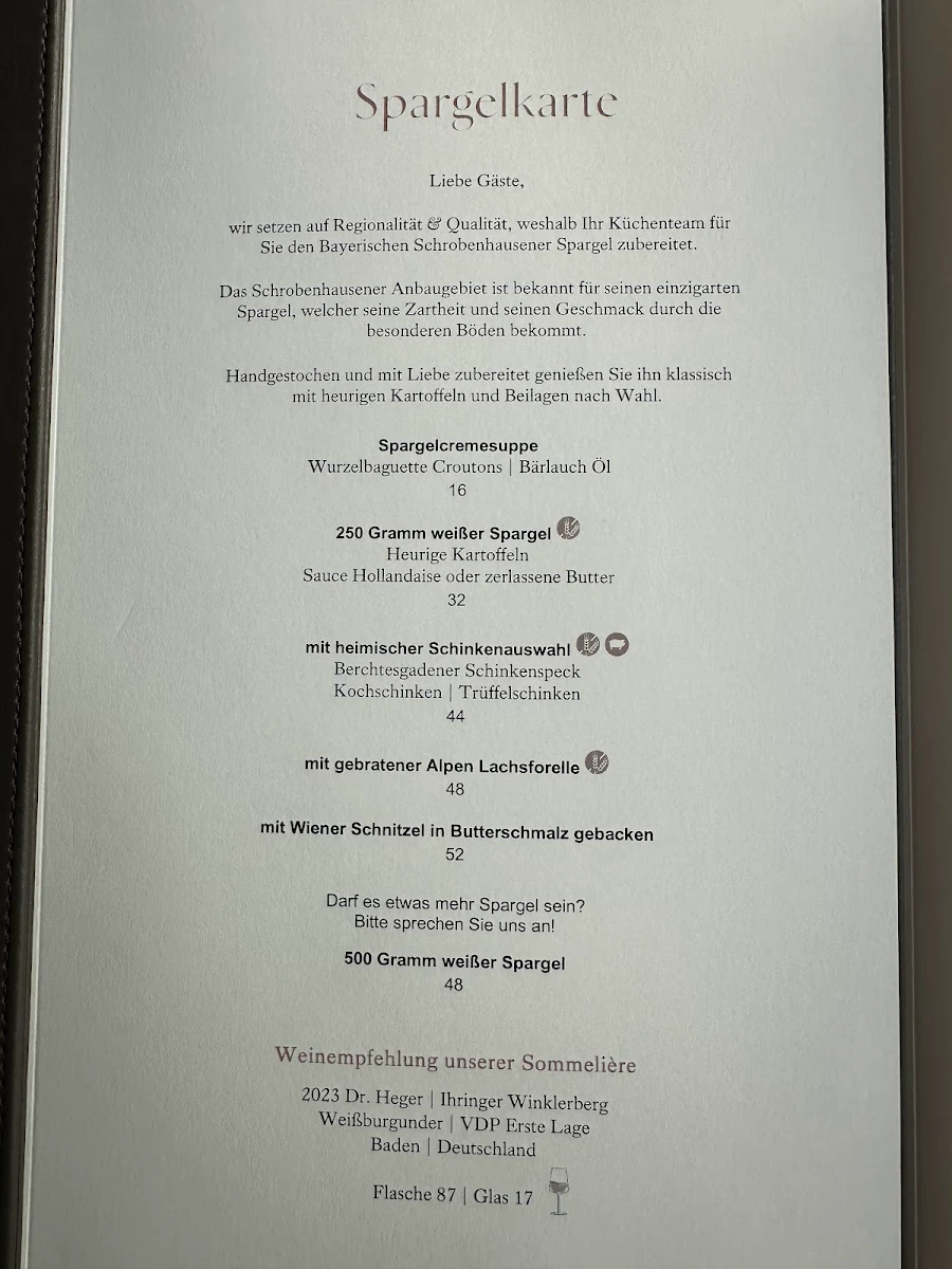 Speisekarte, Restaurant Johann Grill