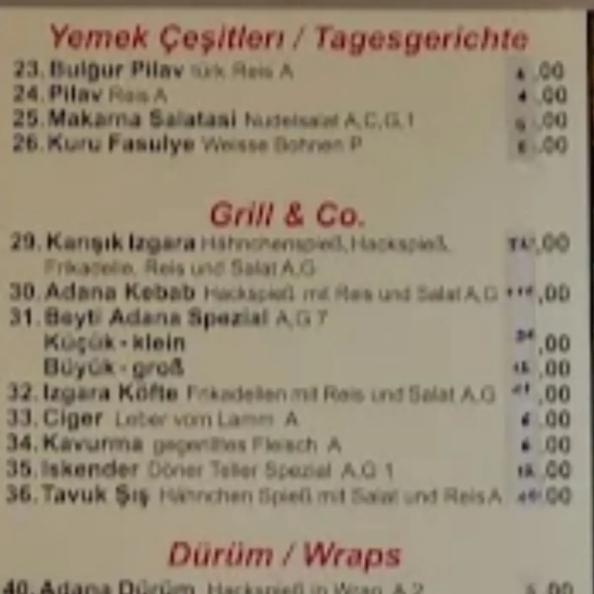 Speisekarte photo 2