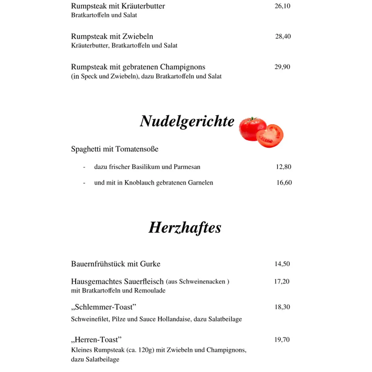 Speisekarte photo 1